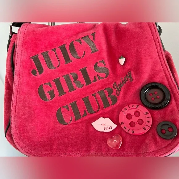 Y2K Juicy Couture Rare Vintage Pink Large Crossbody - Picture 16 of 16